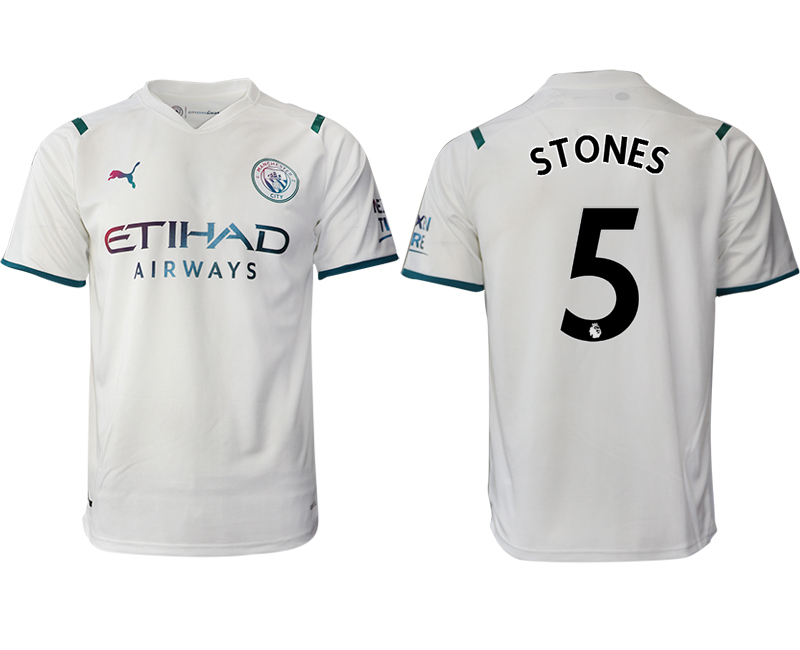 Men 2021-2022 Club Manchester city away aaa version white #5 Soccer Jersey